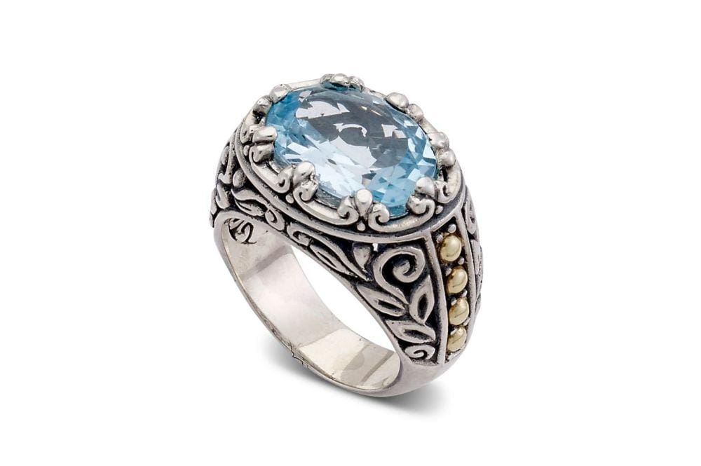 Sayan Ring- Blue Topaz