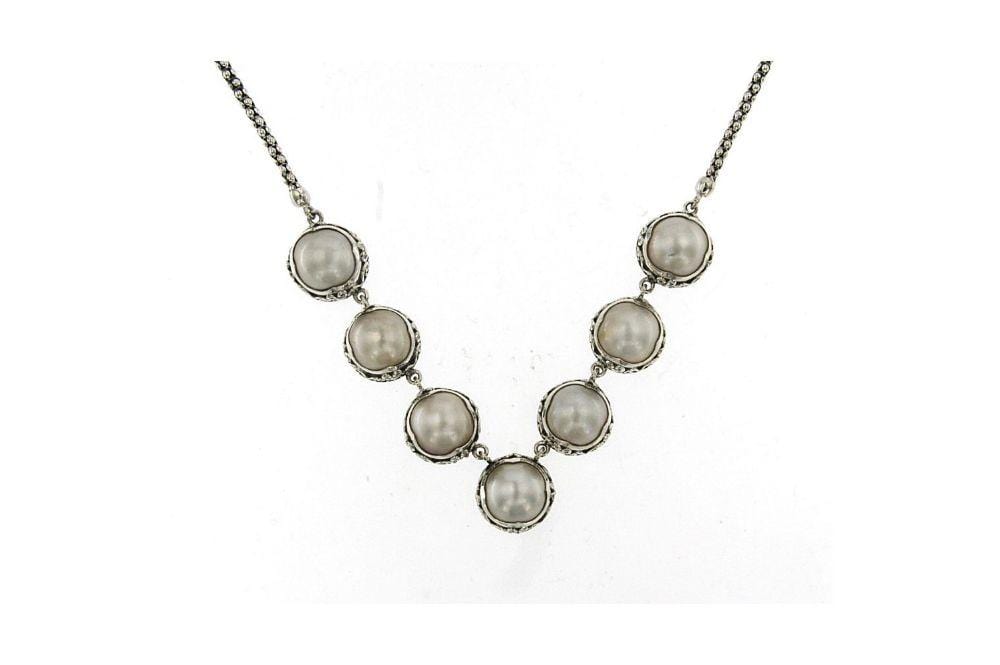 Serra Necklace- White Mabe Pearl