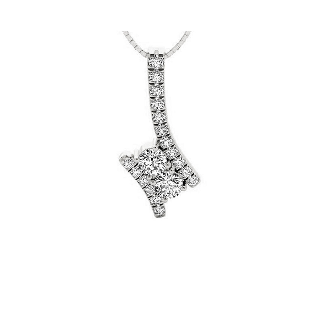 14Kt White Gold Diamond 1/2Ctw Pendant