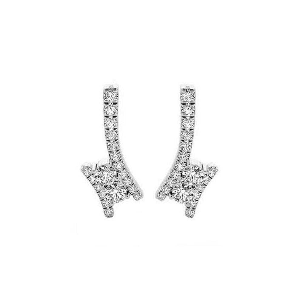 14Kt White Gold Diamond 1/2Ctw Earring