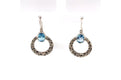 Sacred Circle Earrings- Blue Topaz