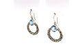 Sacred Circle Earrings- Blue Topaz