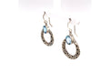 Sacred Circle Earrings- Blue Topaz