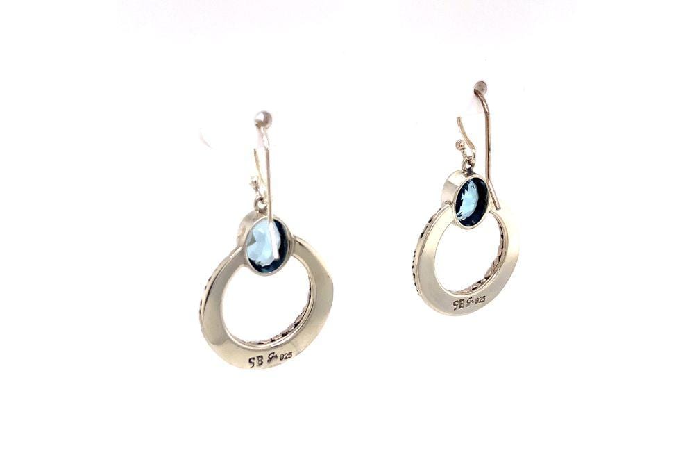 Sacred Circle Earrings- Blue Topaz