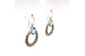 Sacred Circle Earrings- Blue Topaz