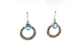 Sacred Circle Earrings- Blue Topaz