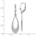 10KWG Polished & Diamond Cut Dangle Lever-BacK Earrings
