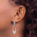 10KWG Polished & Diamond Cut Dangle Lever-BacK Earrings