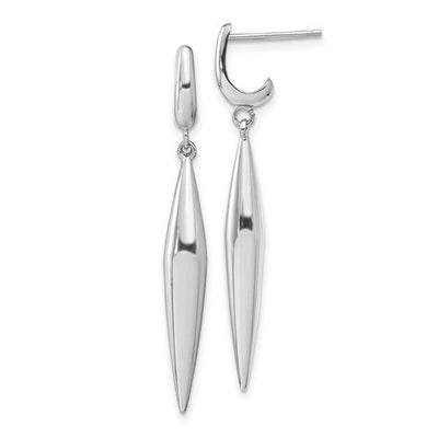 14K White Gold Polished Dangle Post Earrings