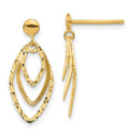 14K Polished/Satin Post Dangle Earrings