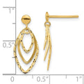 14K Polished/Satin Post Dangle Earrings