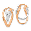 14K Two-Tone Polished Hinged Hoop Earrings