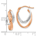 14K Two-Tone Polished Hinged Hoop Earrings