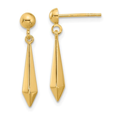 14K Polished Post Dangle Earrings