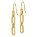 14K Polished & Diamond-Cut LinK Dangle Earrings