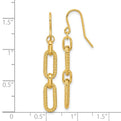 14K Polished & Diamond-Cut LinK Dangle Earrings