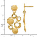 14K Polished & Satin Circles Dangle Earrings