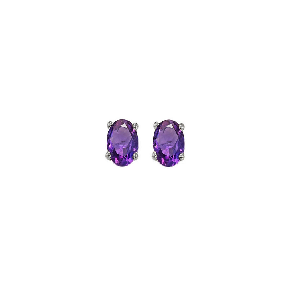 14Kt White Gold Amethyst 1/2Ctw Earring