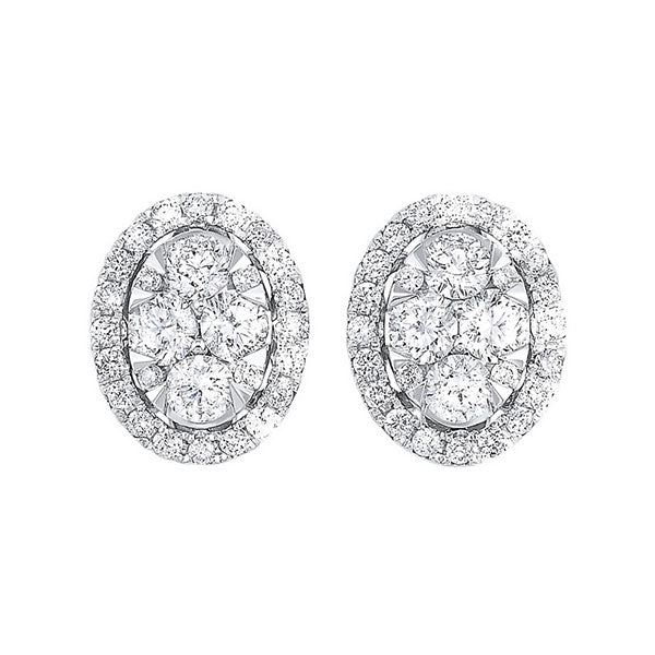 14Kt White Gold Diamond 1Ctw Earring