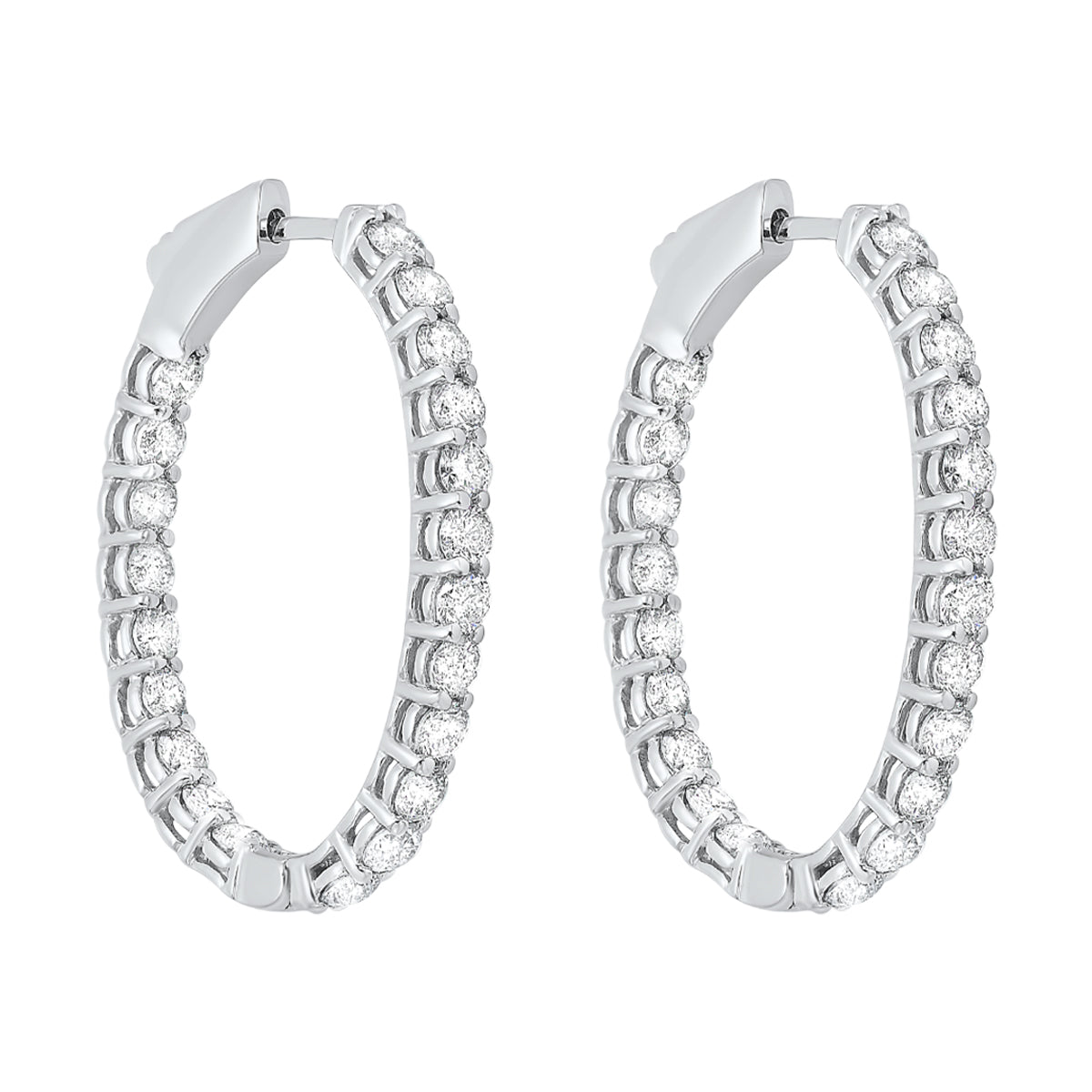 14Kt White Gold Diamond 3Ctw Earring