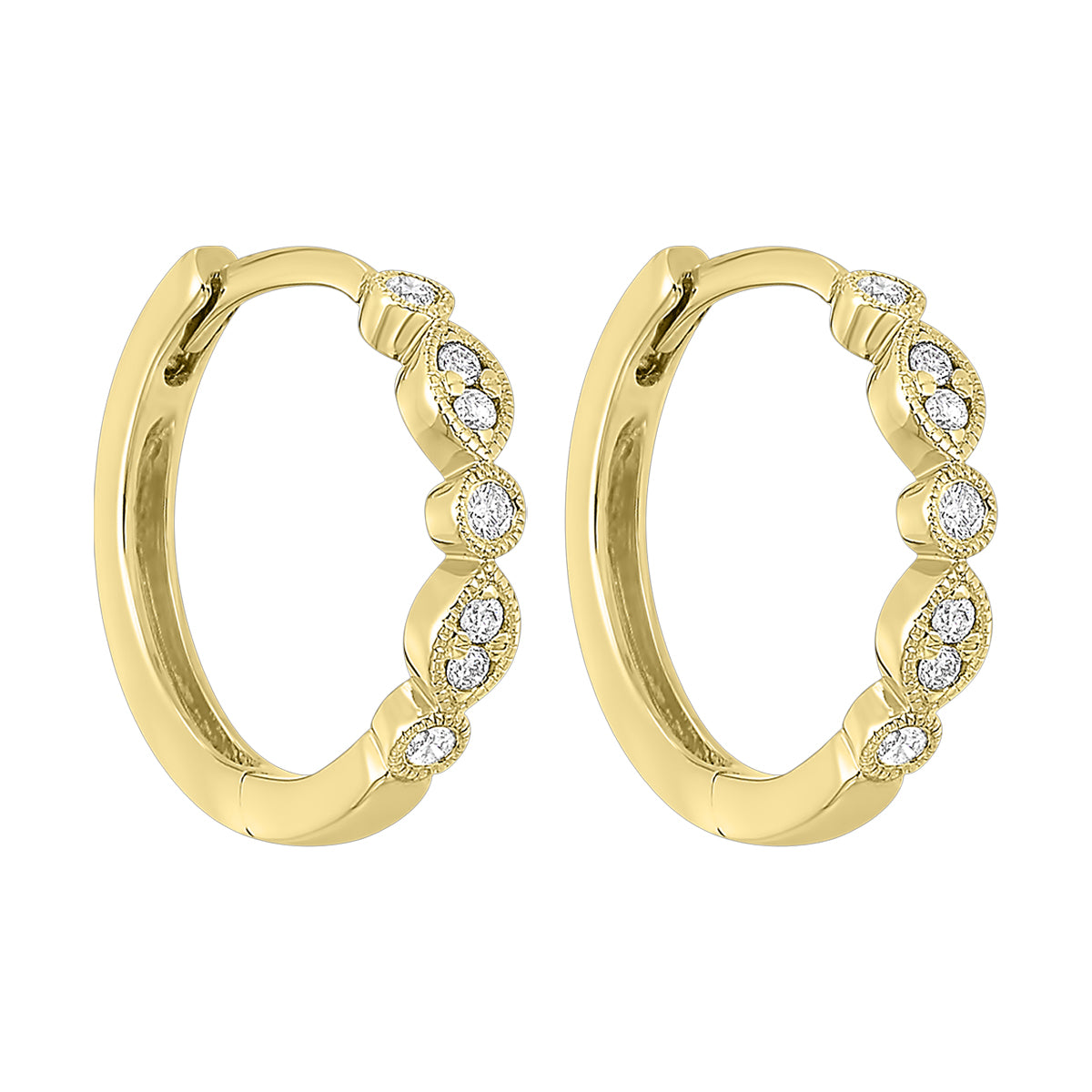 14Kt Yellow Gold Diamond 1/6Ctw Earring