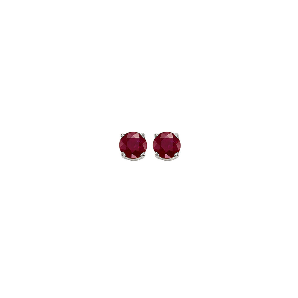 14Kt White Gold Ruby 1/4Ctw Earring