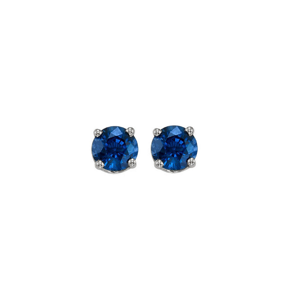 14Kt White Gold Sapphire 7/8Ctw Earring