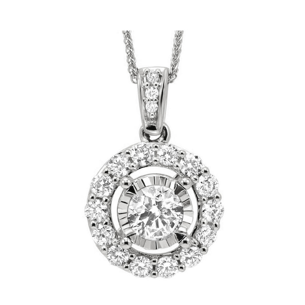 14Kt White Gold Diamond 1Ctw Pendant