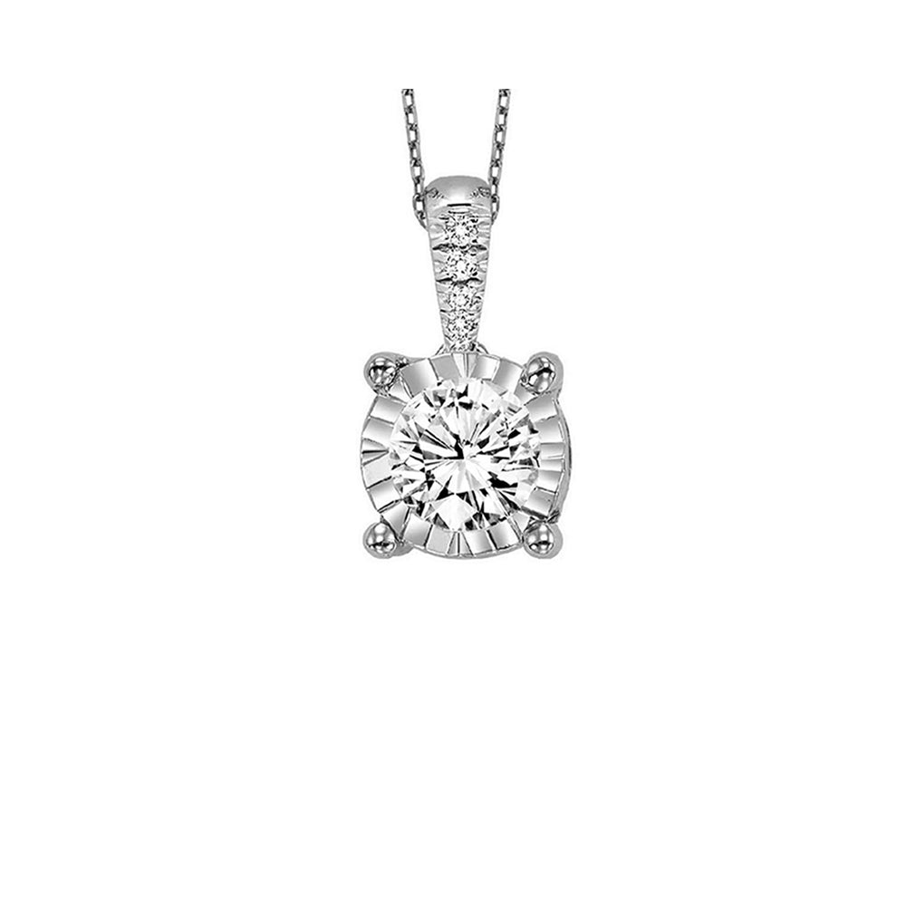 14Kt White Gold Diamond 1/10Ctw Pendant