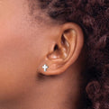 14K Polished Cross Earrings