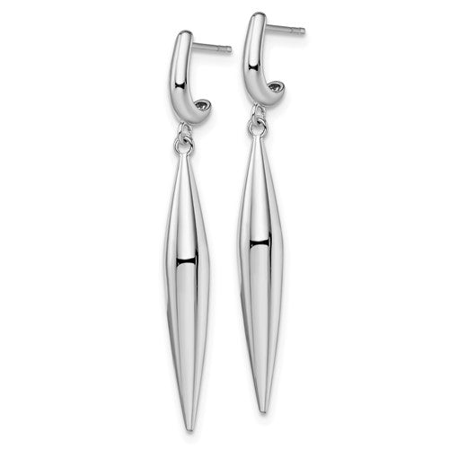 14K White Gold Polished Dangle Post Earrings
