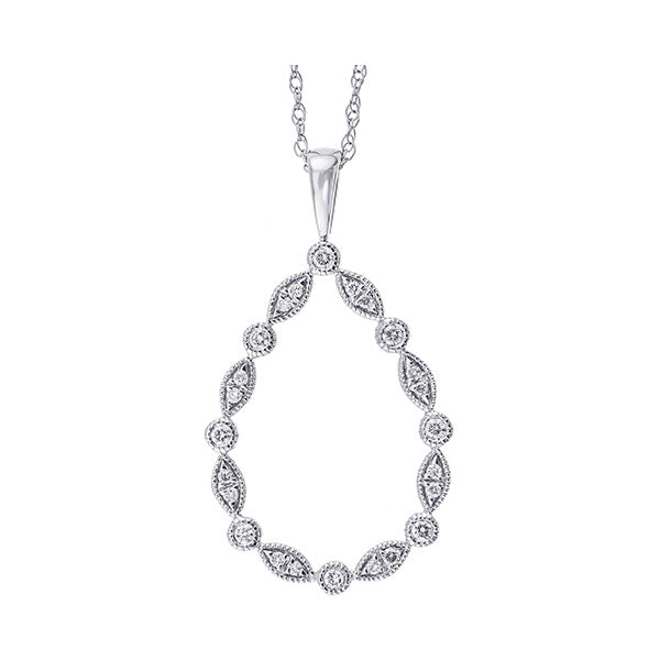 14Kt White Gold Diamond 1/8Ctw Pendant