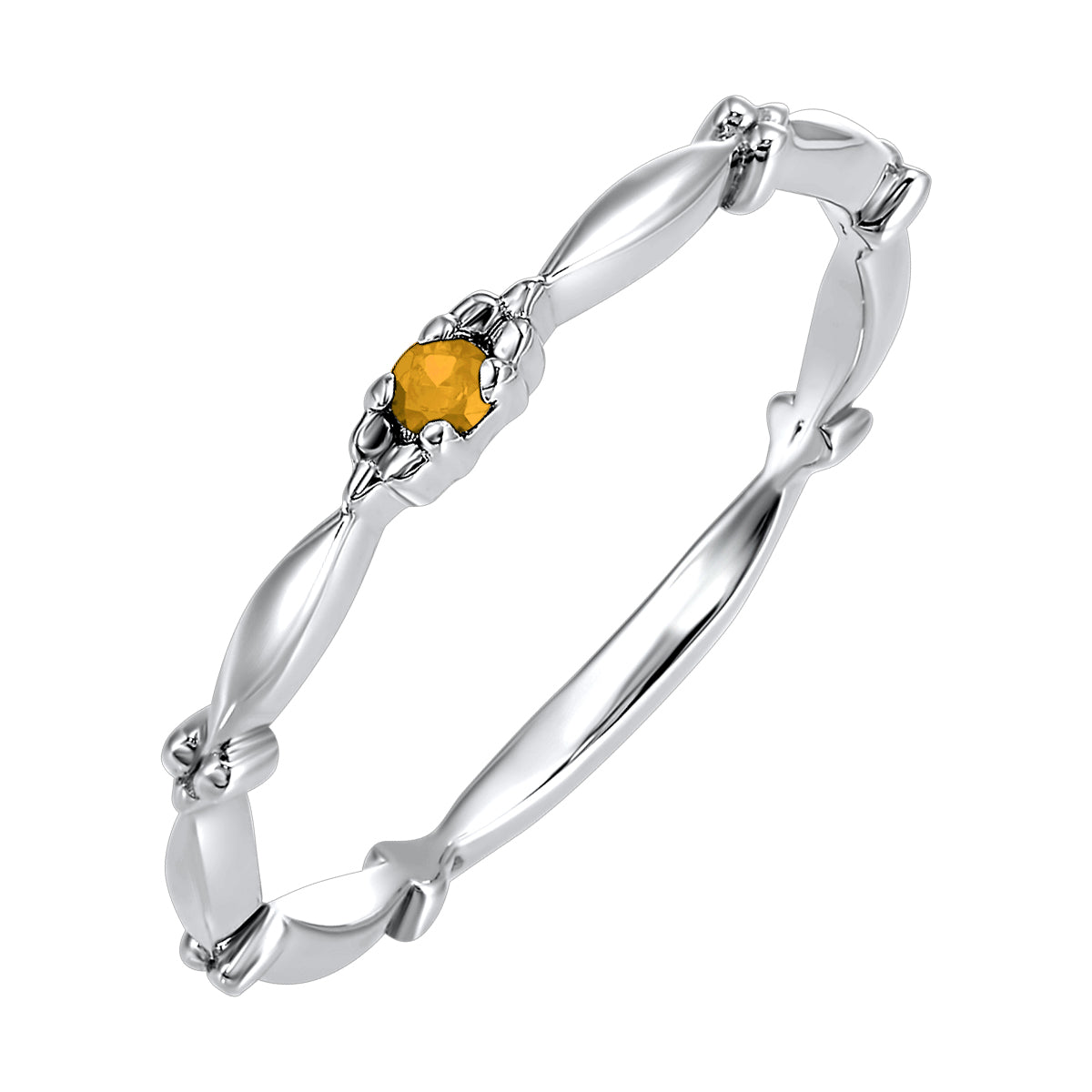 10Kt White Gold Citrine 1/20Ctw Ring