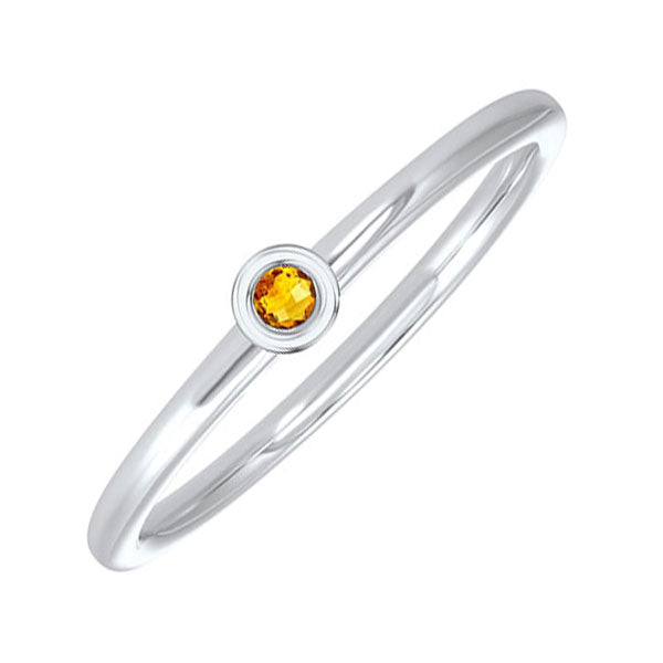 10Kt White Gold Citrine 1/20Ctw Ring