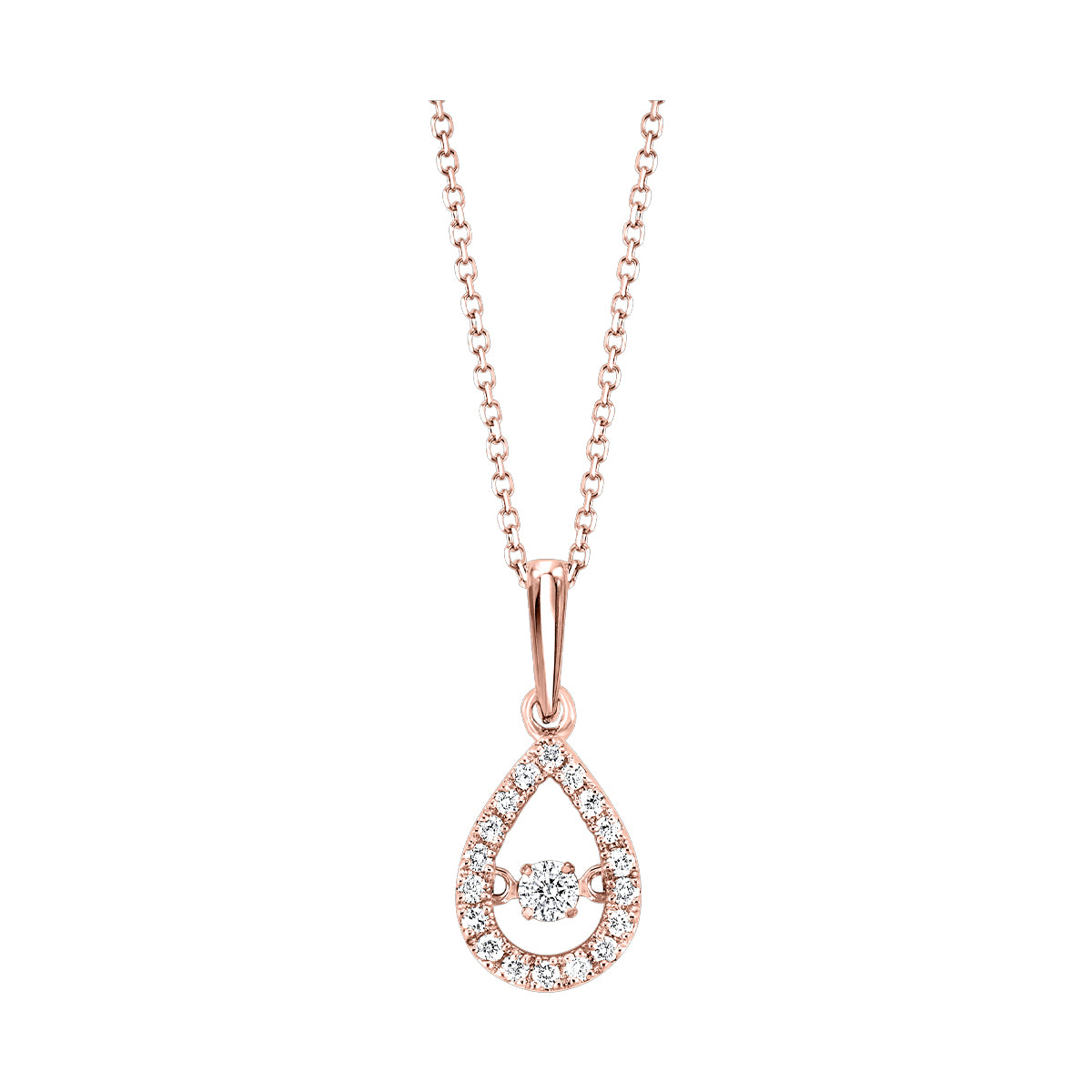 10Kt Rose Gold Diamond 1/5Ctw Pendant