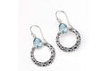 Sacred Circle Earrings- Blue Topaz