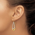 10K Two-Tone gold Diamond-Cut Shepard's HooK Dangle Earrings