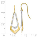 10K Two-Tone gold Diamond-Cut Shepard's HooK Dangle Earrings