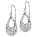 10K Textured Shepherd HooK Dangle Earrings