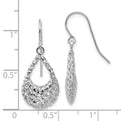 10K Textured Shepherd HooK Dangle Earrings